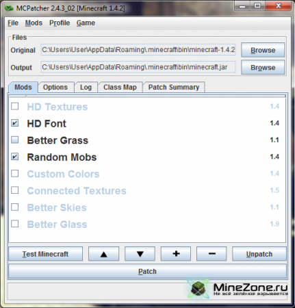 [1.4.2 / 1.3.2 / 1.2.5 / etc.] MCPatcher HD fix 2.4.3_02